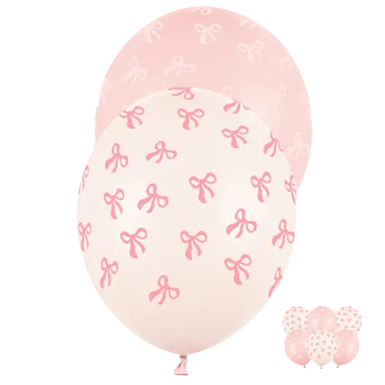 6 Motivballons - Ø 30 cm - Schleifen - Mix