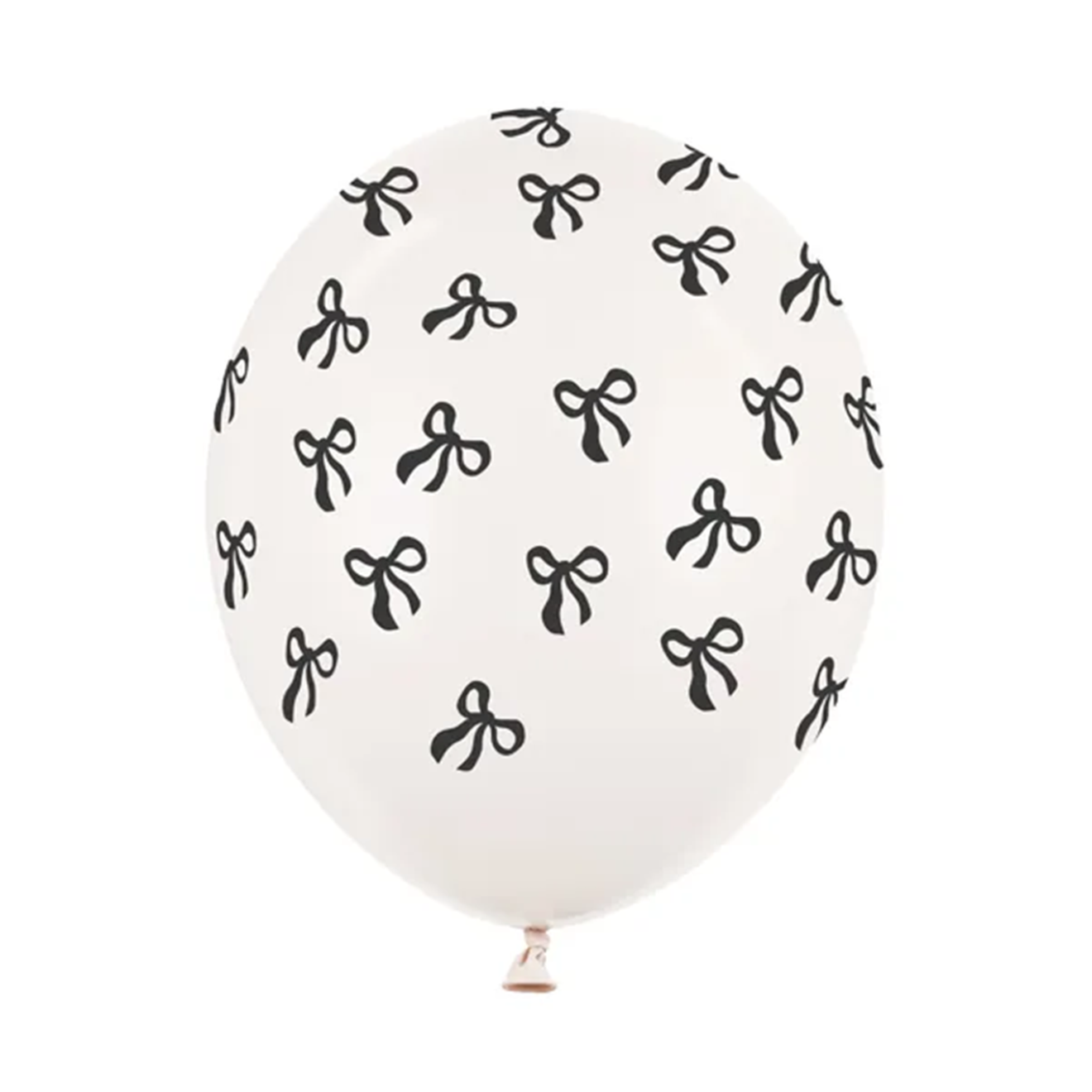 6 Motivballons - Ø 30 cm - Schleifen - Pastell Off-White