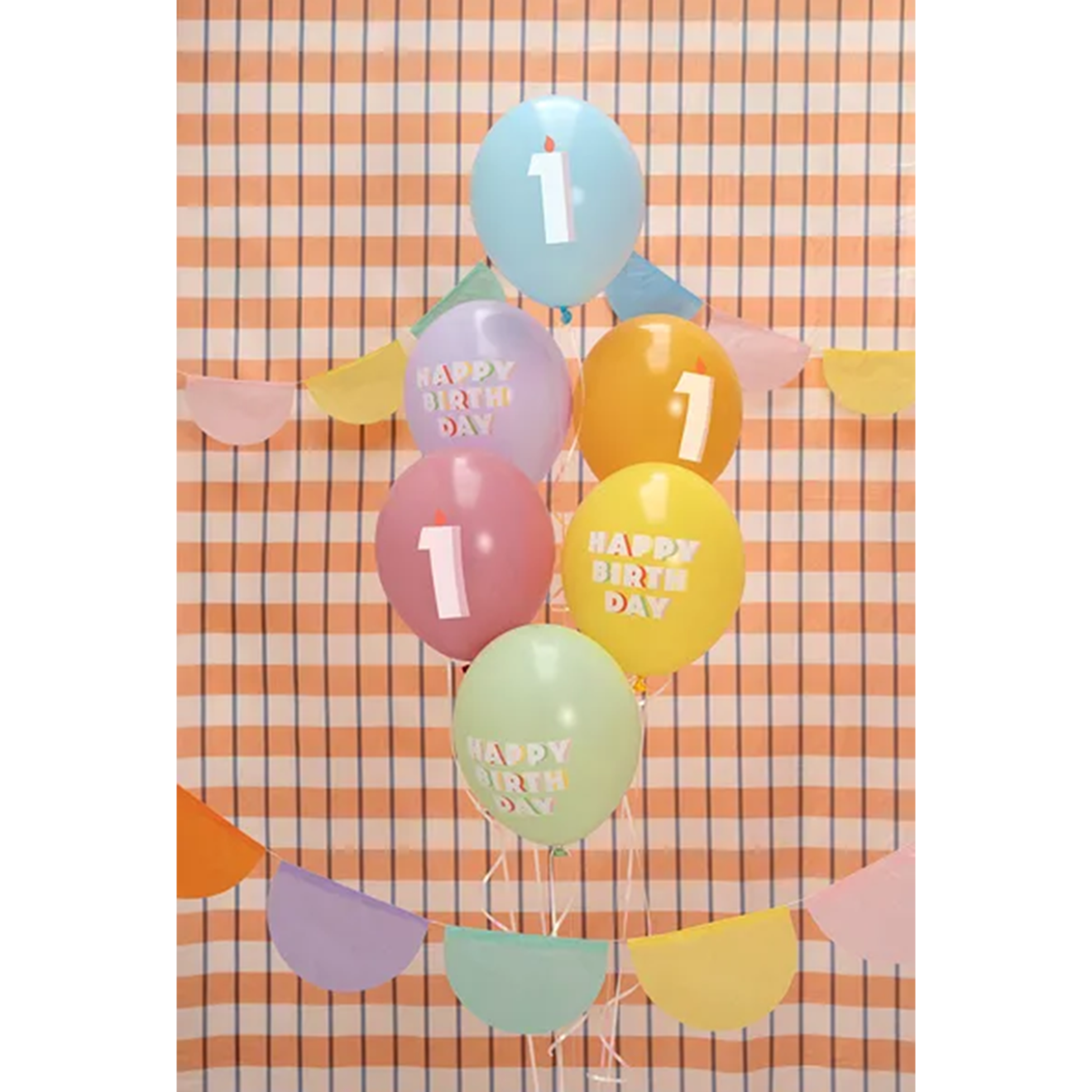 6 Motivballons - Ø 30 cm - Happy Birthday 1 - Mix