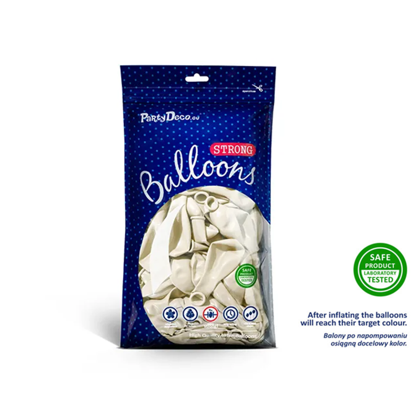 100 Miniballons - Ø 12cm - Metallic - Weiß