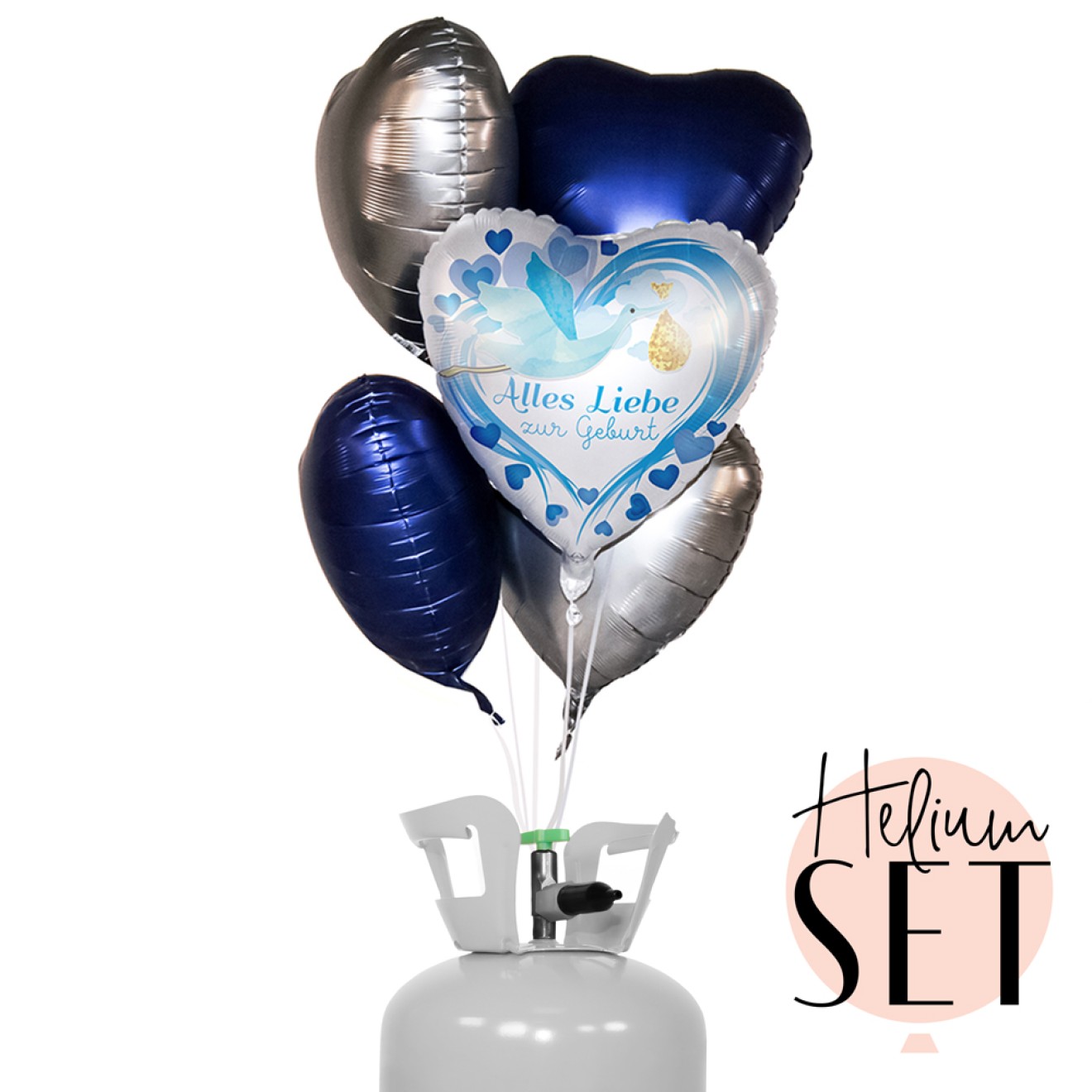 Helium Set - Alles Liebe zur Geburt Blau