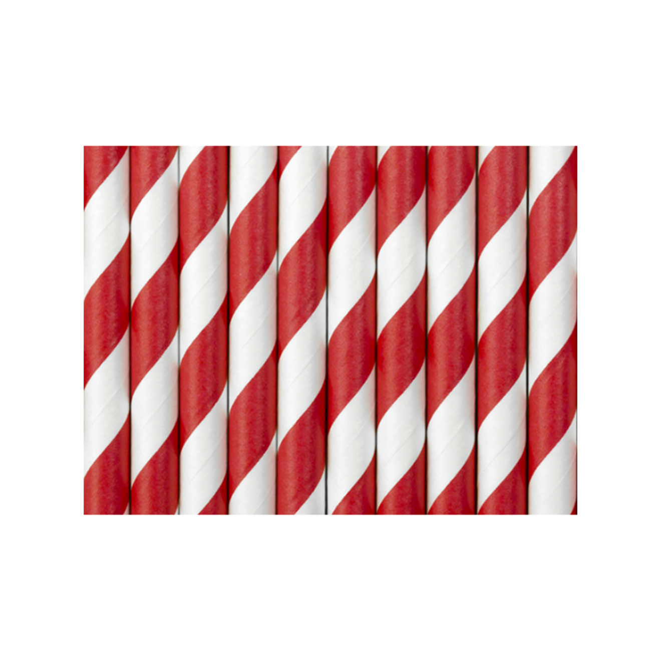 10 Papierstrohhalme - Mix - Rot
