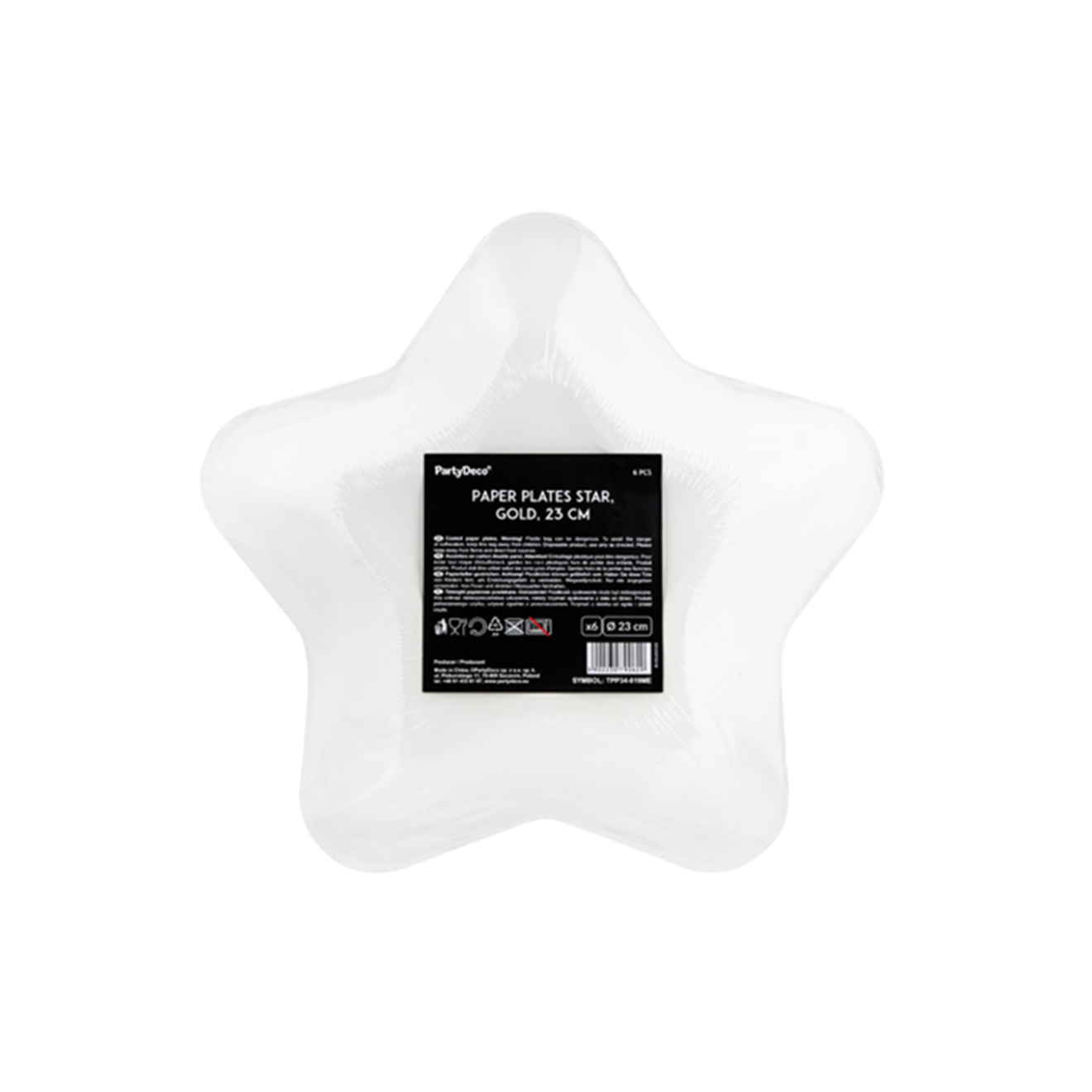 6 Pappteller Trend - Ø 23cm - Gold Star