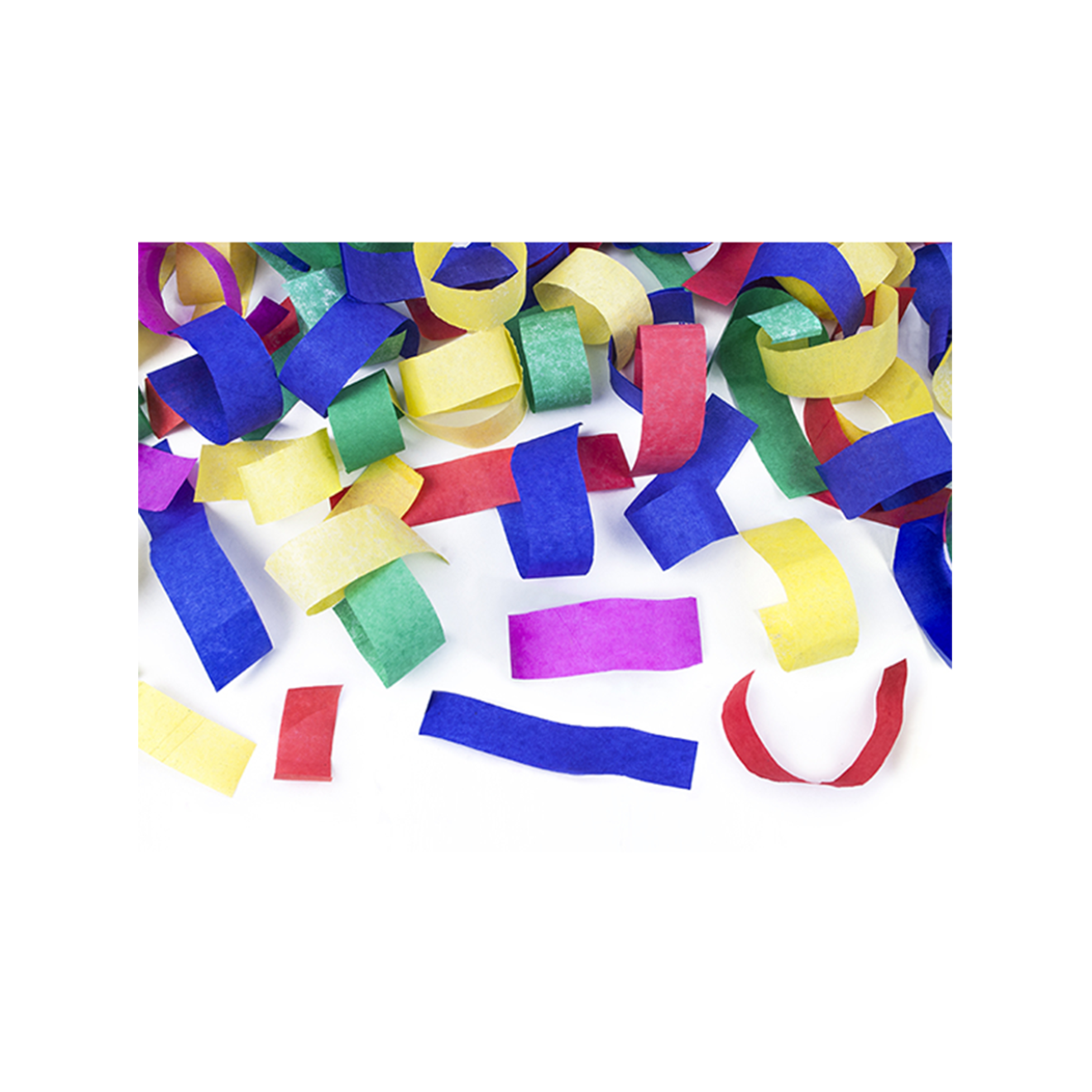 1 Konfettikanone XS - 20cm - Papier - Streifen - Bunt