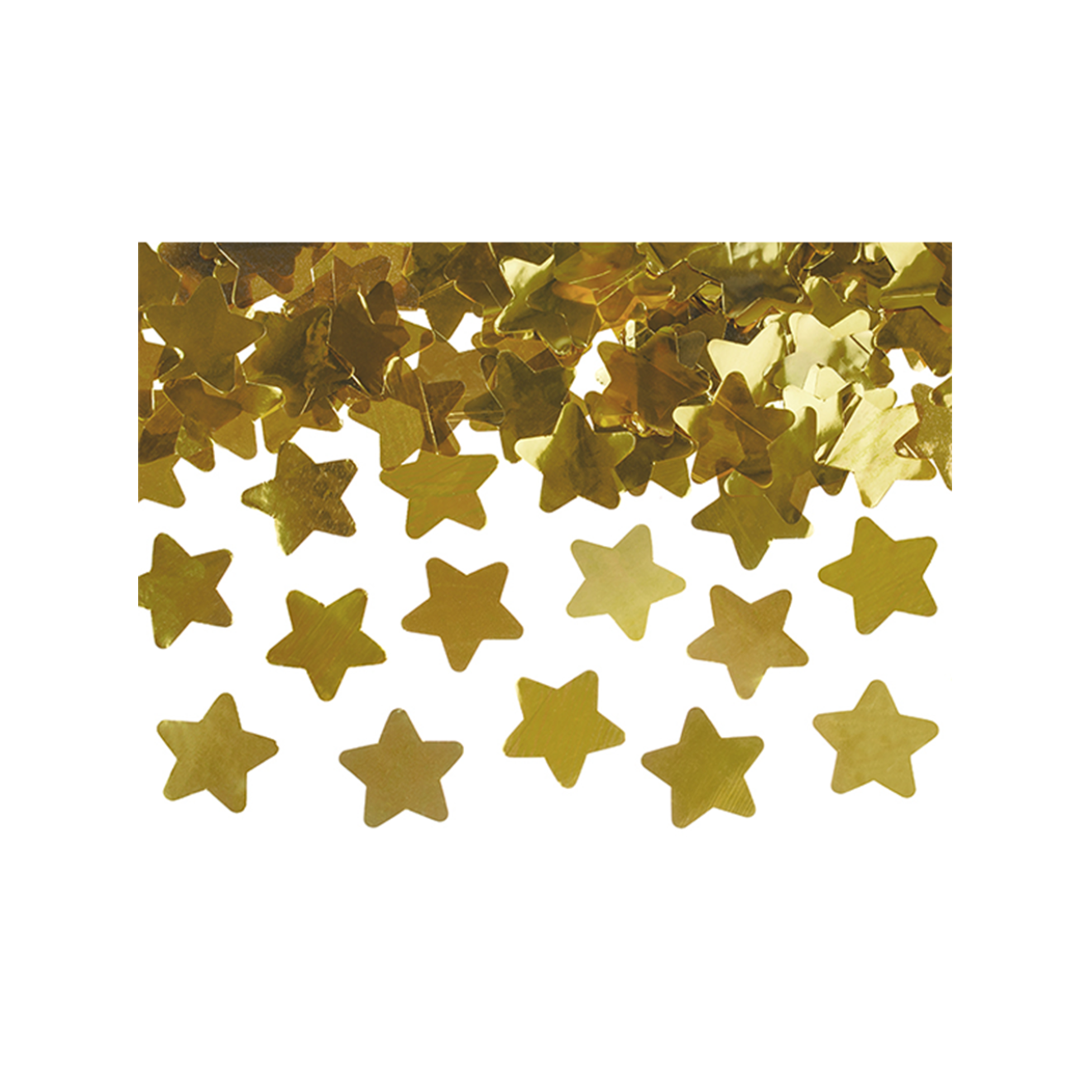 1 Konfettikanone - 40cm - Metallic - Stars - Gold