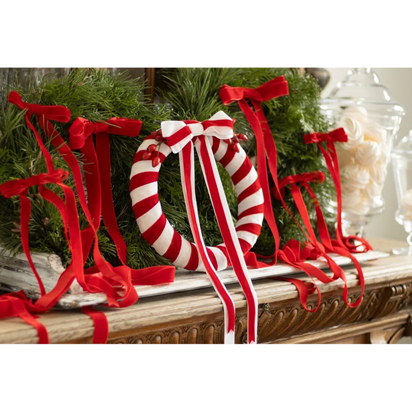 1 Ballonband - Velour - Weiß - 25mm