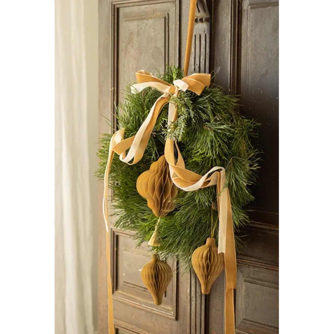 1 Ballonband - Velour - Kalt Gold - 25mm