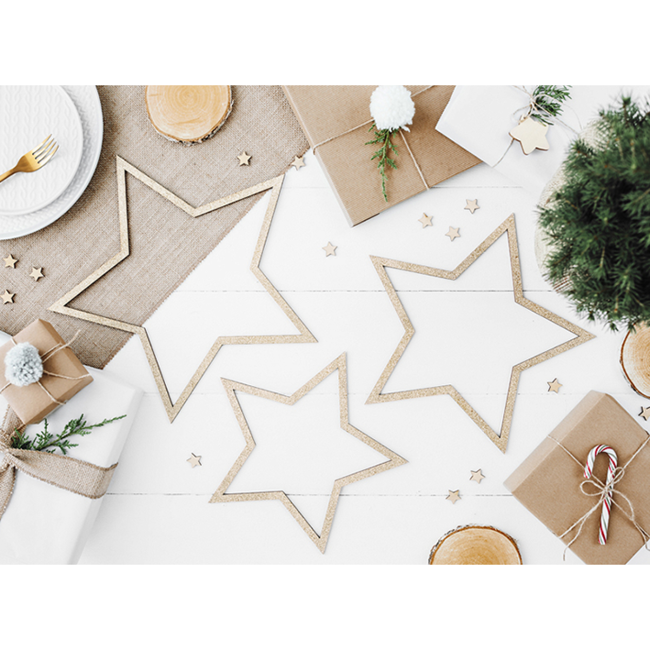 1 Dekoset - Hanging - Mixed Stars - Gold