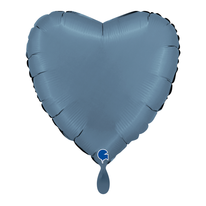 1 Balloon - Heart - Satin Blue Jeans