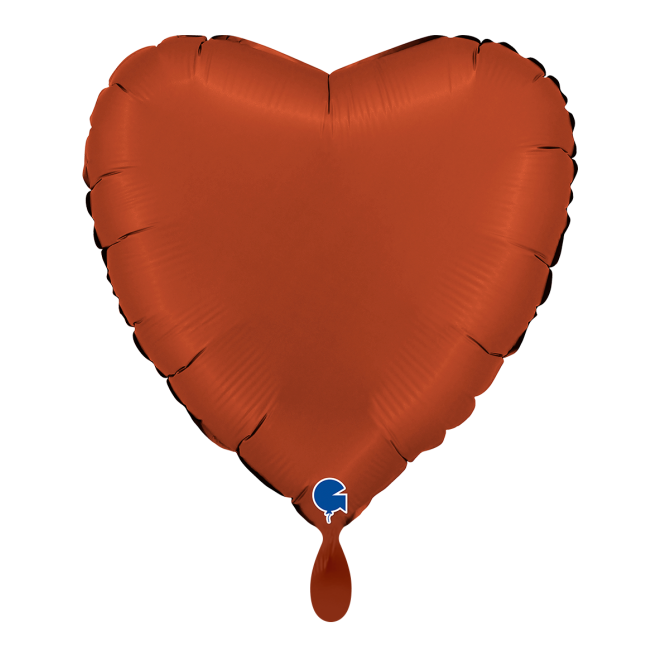 1 Balloon - Heart - Satin Brick Red