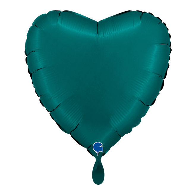 1 Balloon - Heart - Satin Emerald Green