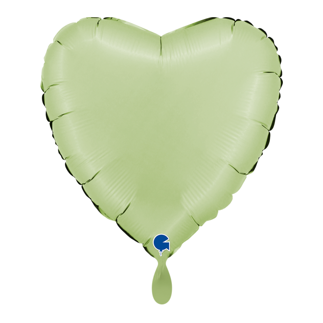 1 Balloon - Heart - Satin Olive Green