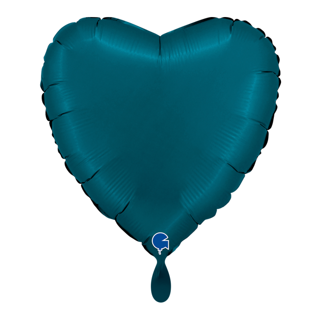 1 Balloon - Heart - Satin Petrol Blue