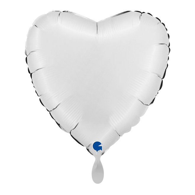 1 Balloon - Heart - Satin White