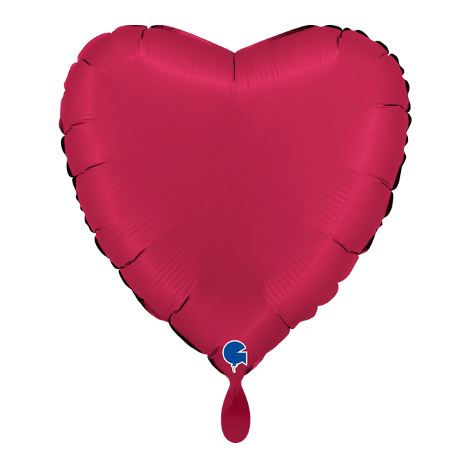 1 Balloon - Heart - Satin Cherry