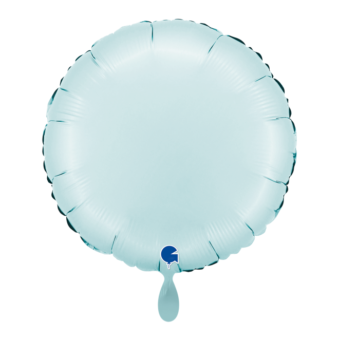1 Balloon - Round - Satin Pastel Blue