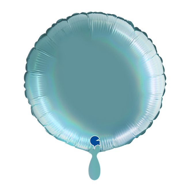 1 Balloon - Round - Rainbow Holographic Platinum Tenerife Sea
