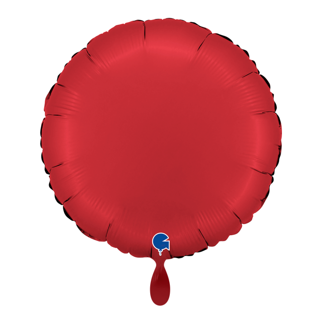 1 Balloon - Round - Satin Rubin Red
