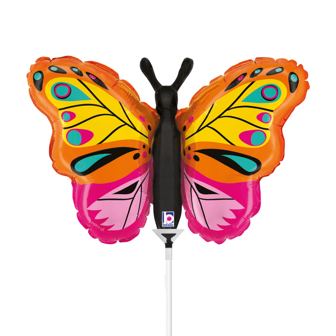 10 Miniballoons Airfilled - Colorful Butterfly (Unverpackt)