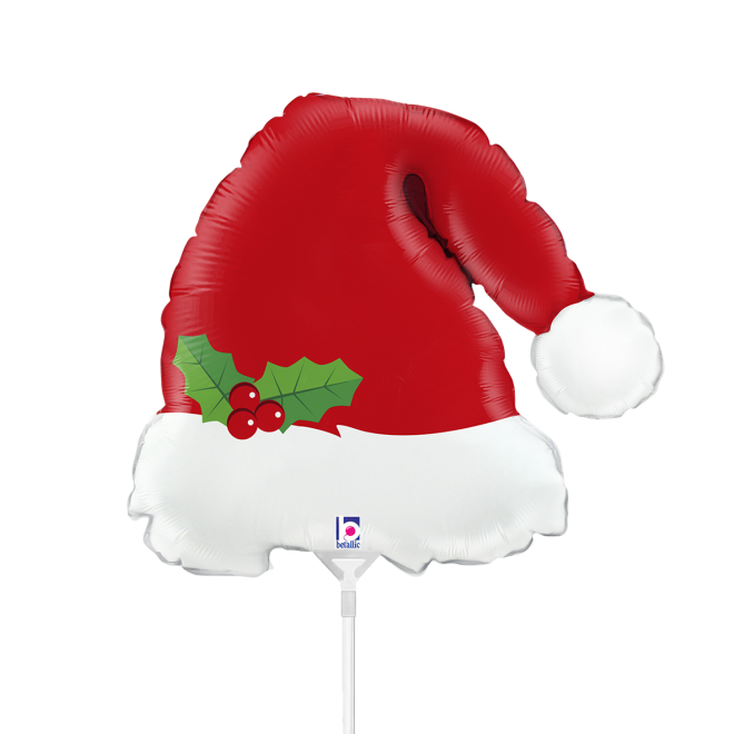 10 Miniballoons Airfilled - Christmas Santa Hat (Unverpackt)