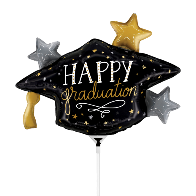 10 Miniballoons Airfilled - Satin Metallic Grad Hat (Unverpackt)