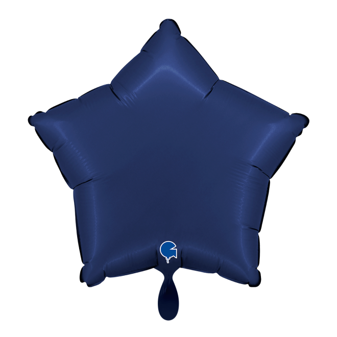 1 Balloon - Star - Satin Blue Navy