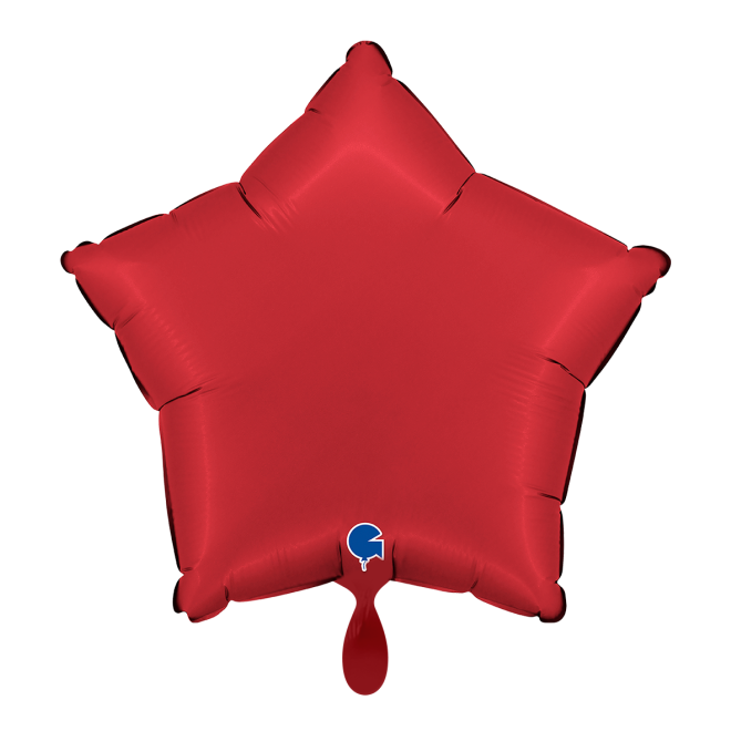1 Balloon - Star - Satin Rubin Red