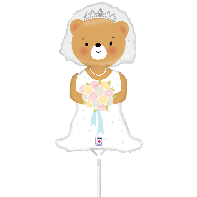 10 Miniballoons Airfilled - Groom Bear (Unverpackt)