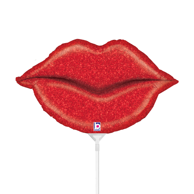 10 Miniballoons Airfilled - Glitter Lips (Unverpackt)
