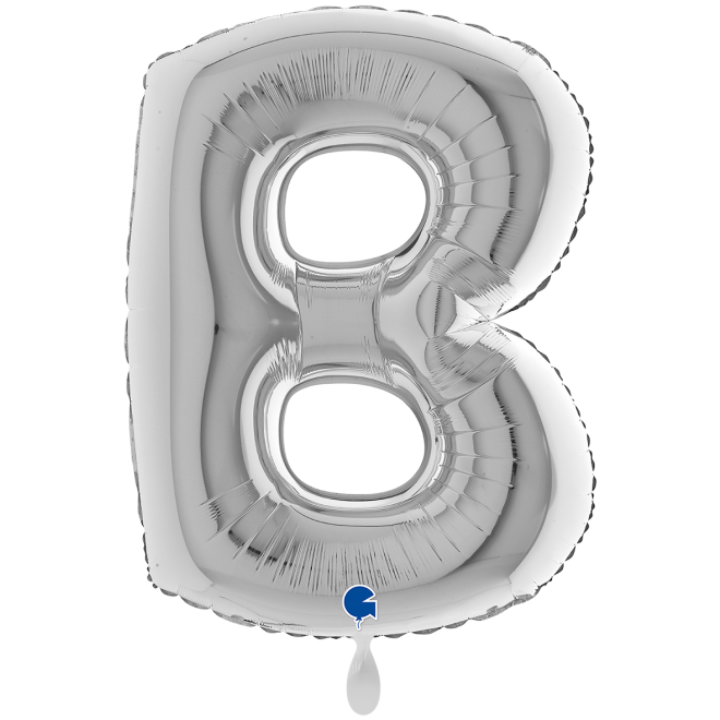 1 Balloon XXL - Letter B - Silver