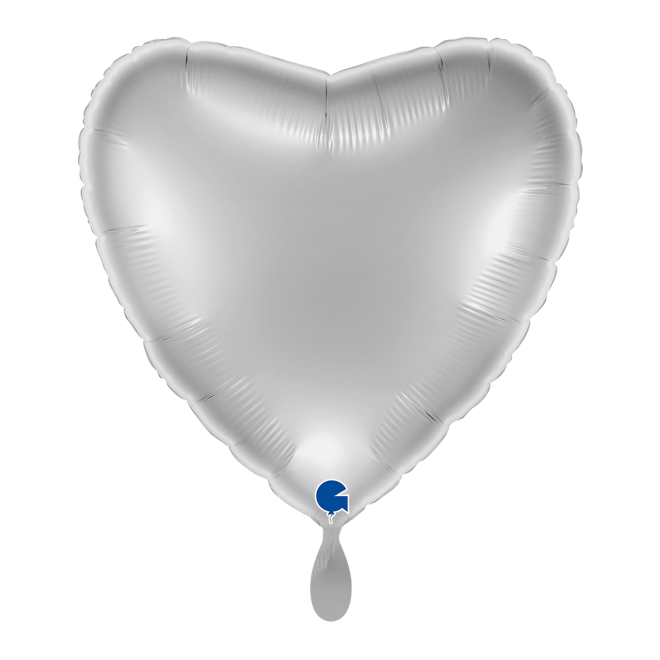 1 Balloon XL - Heart - Silver
