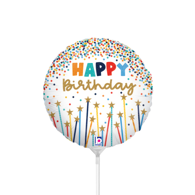 10 Miniballoons Airfilled - Birthday Star Candles (Unverpackt)