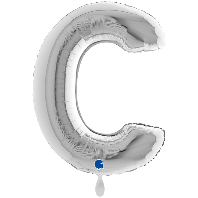 1 Balloon XXL - Letter C - Silver