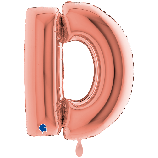 1 Balloon XXL - Letter D - Rosegold