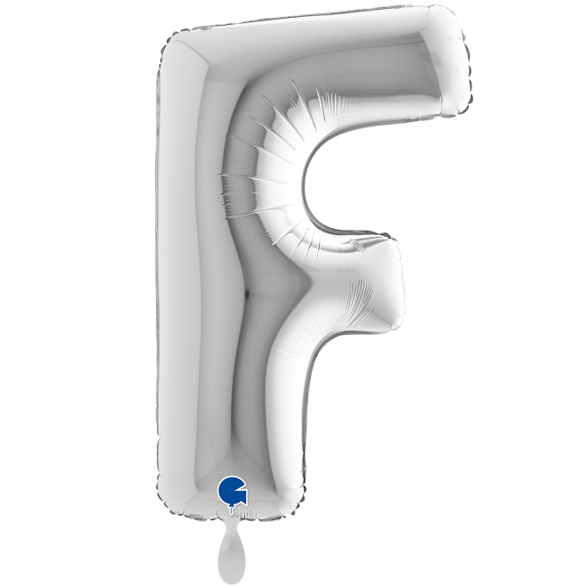 1 Balloon XXL - Letter F - Silver
