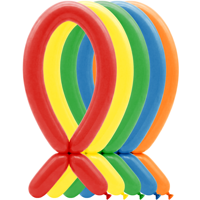 100 Modelling Balloons - 5x152cm - Fashion Assortment