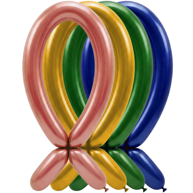 100 Modelling Balloons - 5x152cm - Metallic Assortment