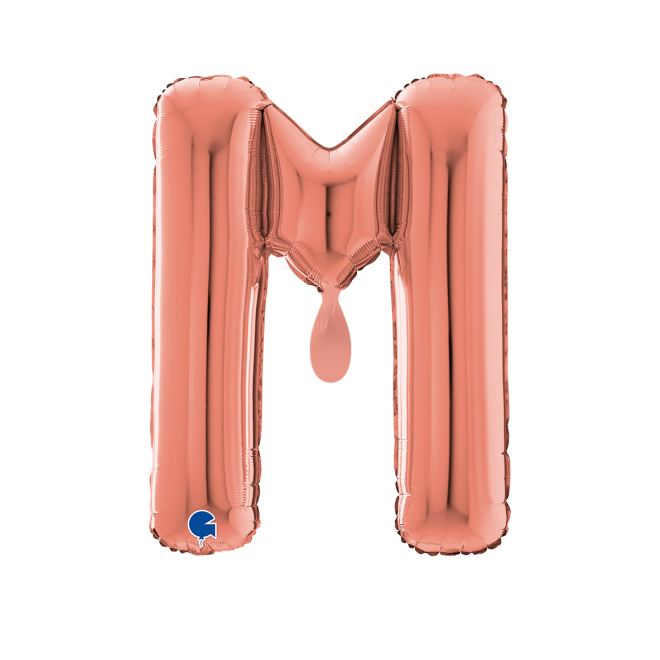 1 Balloon XL - Letter M - Rosegold