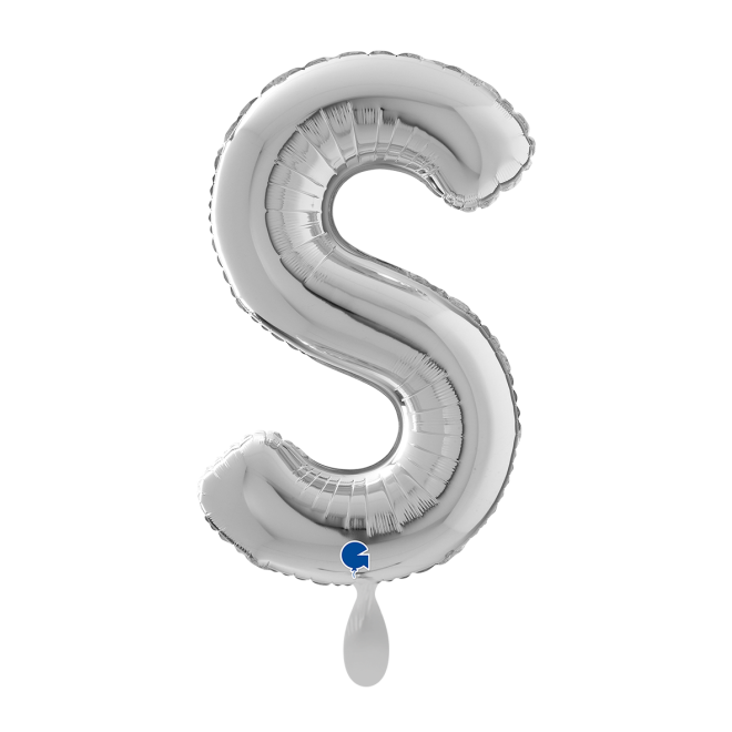1 Balloon XL - Letter S - Silver