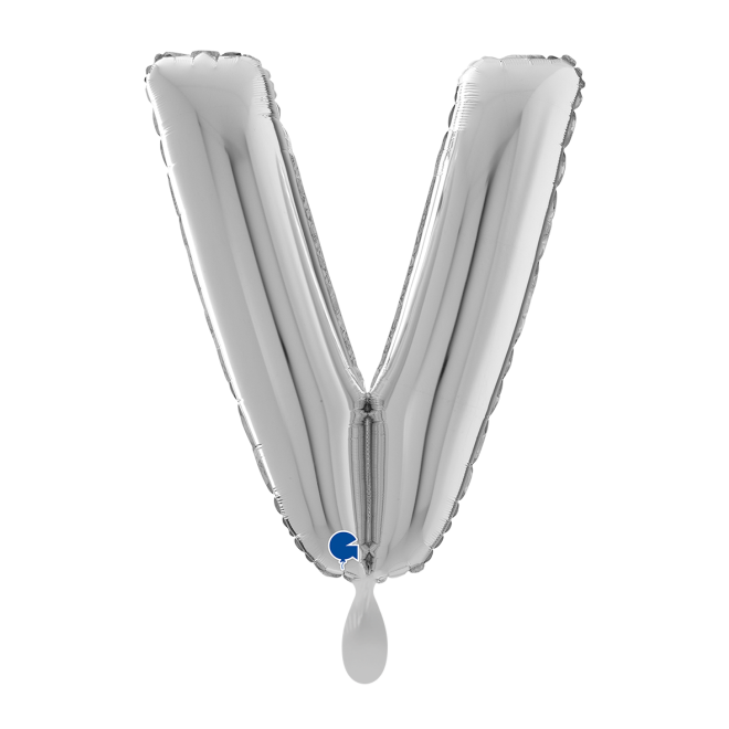 1 Balloon XL - Letter V - Silver