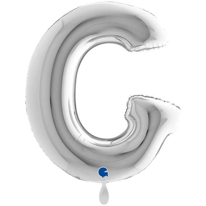 1 Balloon XXL - Letter G - Silver