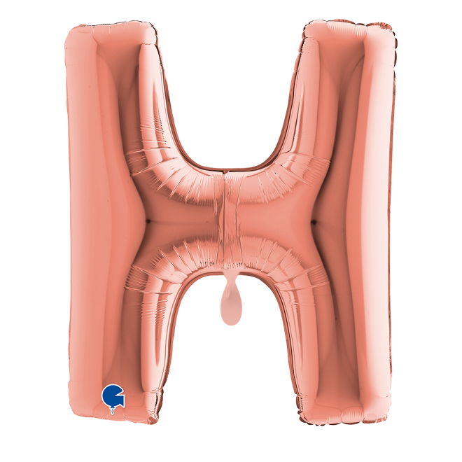 1 Balloon XXL - Letter H - Rosegold