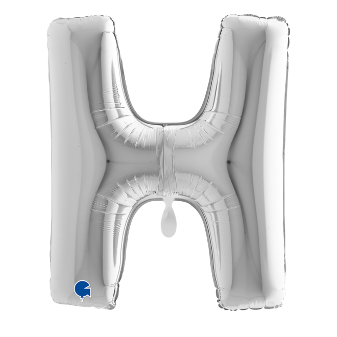 1 Balloon XXL - Letter H - Silver