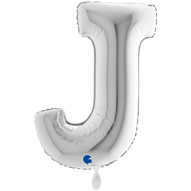 1 Balloon XXL - Letter J - Silver