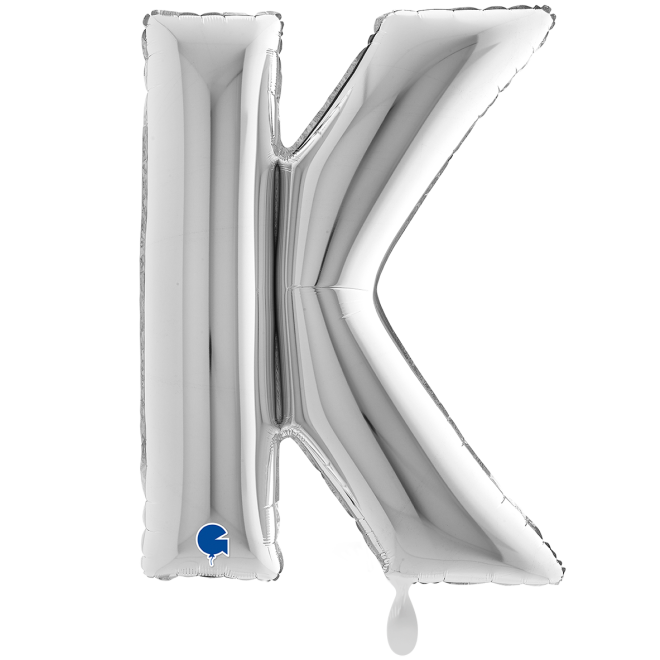 1 Balloon XXL - Letter K - Silver