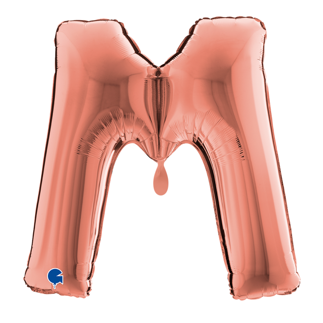 1 Balloon XXL - Letter M - Rosegold