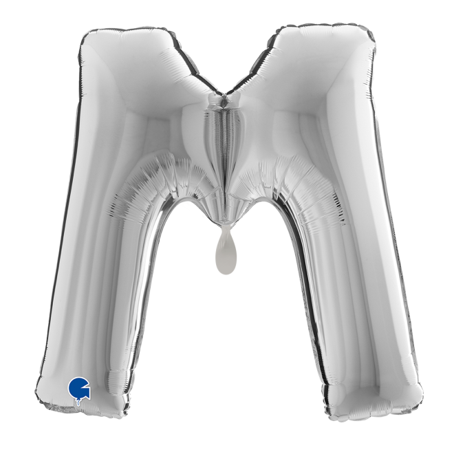 1 Balloon XXL - Letter M - Silver