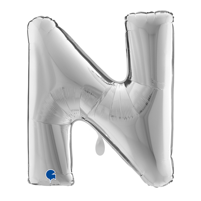 1 Balloon XXL - Letter N - Silver