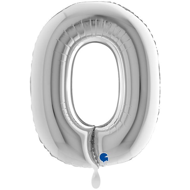 1 Balloon XXL - Letter O - Silver