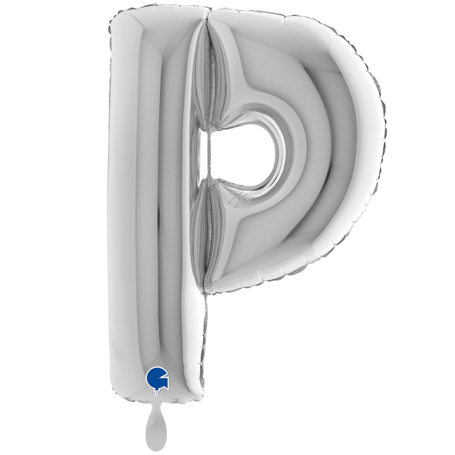 1 Balloon XXL - Letter P - Silver